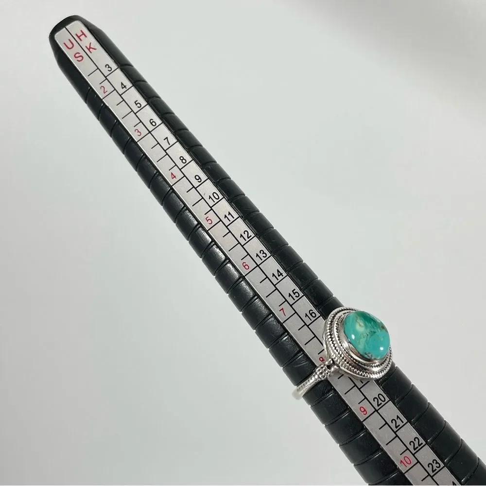 925 Sterling Silver 4ct Kingman Turquoise Ring Sz 8 Stunning New Statement
